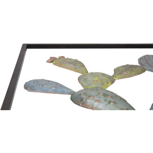 Mauro Ferretti décoration murale cadre cactus 50x1,3x50 cm vert bleu clair