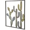 Mauro Ferretti décoration murale cadre cactus 50x1,3x50 cm vert bleu clair
