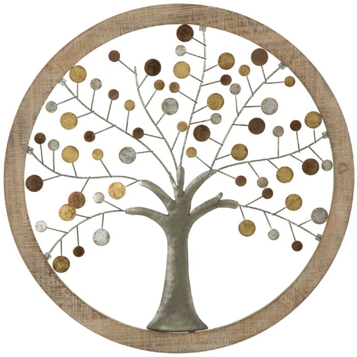 Mauro Ferretti panneau mural arbre de vie Ø61x1,8 cm or naturel