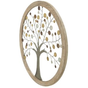 Mauro Ferretti panneau mural arbre de vie Ø61x1,8 cm or naturel