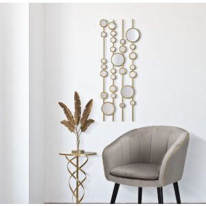 Mauro Ferretti panneau mural Small Mirrors 35,5x1,5x90 cm doré