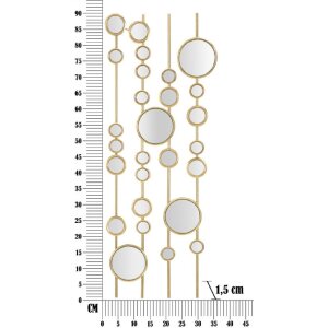 Mauro Ferretti panneau mural Small Mirrors 35,5x1,5x90 cm doré