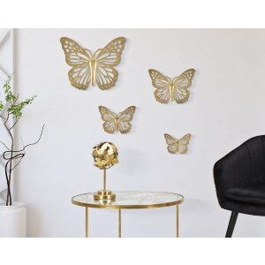Mauro Ferretti décoration murale papillons set 4 pièces 35x2x2916x2x12 cm doré