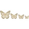 Mauro Ferretti décoration murale papillons set 4 pièces 35x2x2916x2x12 cm doré