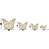 Mauro Ferretti décoration murale papillons set 4 pièces 35x2x2916x2x12 cm doré