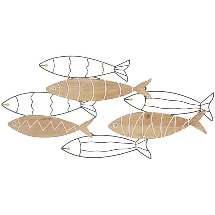 Mauro Ferretti panneau mural poisson 60x2x30 cm noir naturel