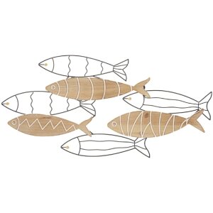 Mauro Ferretti panneau mural poisson 60x2x30 cm noir naturel