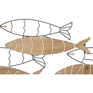 Mauro Ferretti panneau mural poisson 60x2x30 cm noir naturel