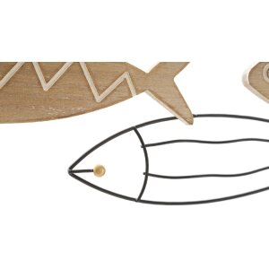 Mauro Ferretti panneau mural poisson 60x2x30 cm noir naturel