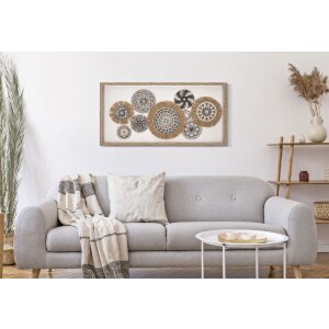 Mauro Ferretti peinture murale Marcy 70x2,8x35 cm crème marron