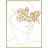 Mauro Ferretti panneau mural visage doré 60x1x80 cm doré