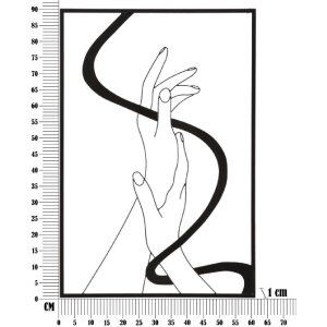 Mauro Ferretti panneau mural mains 60x1x90 cm noir