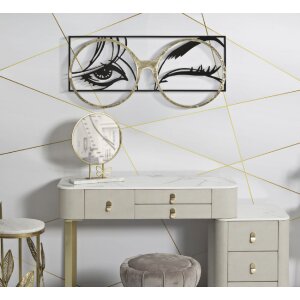 Mauro Ferretti Panneau mural lunettes 89,5x3,8x41,3 cm noir
