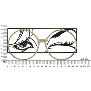 Mauro Ferretti Panneau mural lunettes 89,5x3,8x41,3 cm noir
