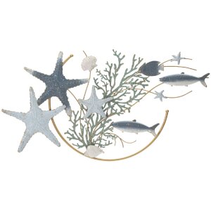 Mauro Ferretti panneau mural étoile de mer 95,3x5x53,3 cm bleu