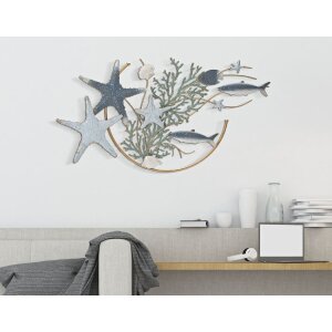 Mauro Ferretti panneau mural étoile de mer 95,3x5x53,3 cm bleu
