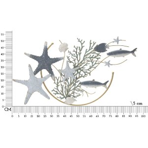 Mauro Ferretti panneau mural étoile de mer 95,3x5x53,3 cm bleu