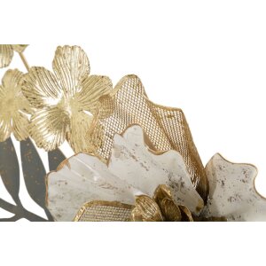 Mauro Ferretti panneau mural Greak 90,2x7,6x41,9 cm crème or