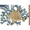 Mauro Ferretti panneau mural poisson 50,2x3,8x50,2 cm bleu or