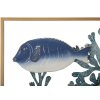 Mauro Ferretti panneau mural poisson 50,2x3,8x50,2 cm bleu or