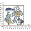 Mauro Ferretti panneau mural poisson 50,2x3,8x50,2 cm bleu or