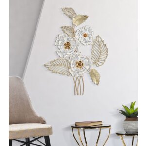 Mauro Ferretti panneau mural Whity 54x6,4x73,7 cm blanc doré