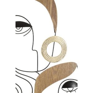 Mauro Ferretti panneau mural Picassy 53x2x55 cm noir brun or