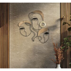Mauro Ferretti panneau mural Picassy 53x2x55 cm noir brun or