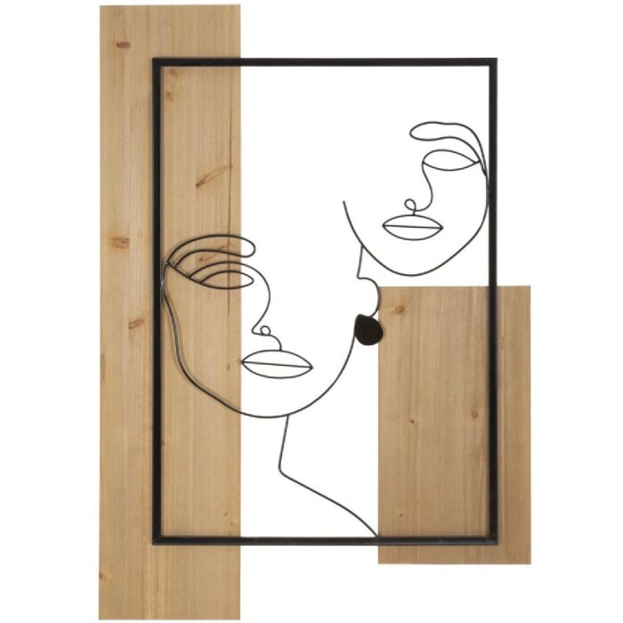 Mauro Ferretti Panneau mural Visages 63x2x90 cm noir marron