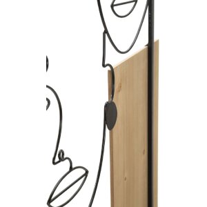 Mauro Ferretti Panneau mural Visages 63x2x90 cm noir marron