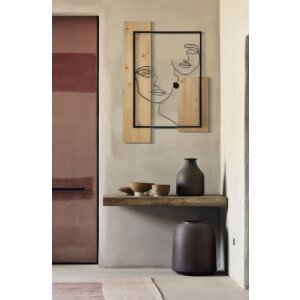 Mauro Ferretti Panneau mural Visages 63x2x90 cm noir marron