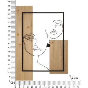 Mauro Ferretti Panneau mural Visages 63x2x90 cm noir marron