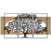 Mauro Ferretti panneau mural arbre set de 3 pièces 176x2x90 cm noir marron