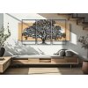 Mauro Ferretti panneau mural arbre set de 3 pièces 176x2x90 cm noir marron