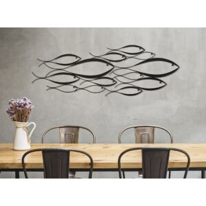 Mauro Ferretti Panneau mural Poisson 100x1x35 cm noir