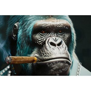 Mauro Ferretti peinture murale Kongy 62x4x92 cm turquoise noir