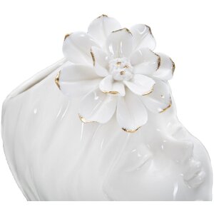 Mauro Ferretti Vase Jeune femme 10,5x10x24,7 cm blanc or