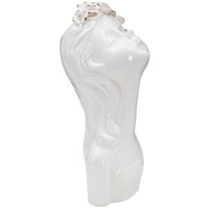 Mauro Ferretti Vase Jeunes Roses Dames 10x14x26 cm blanc or