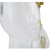 Mauro Ferretti Vase visage avec fleur 14x13x27 cm blanc or