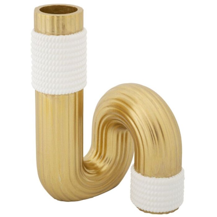 Mauro Ferretti Vase Bann 10,7x10,7x18,3 cm or blanc