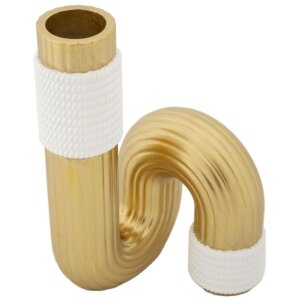 Mauro Ferretti Vase Bann 10,7x10,7x18,3 cm or blanc
