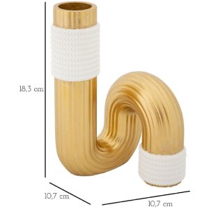 Mauro Ferretti Vase Bann 10,7x10,7x18,3 cm or blanc