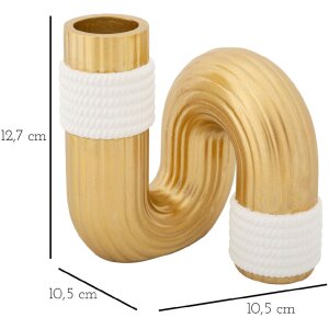 Mauro Ferretti Vase Bann 10,5x10,5x12,7 cm or blanc