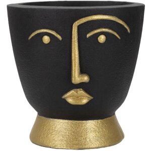 Mauro Ferretti Vase Tribal Ø 25x25 cm noir or