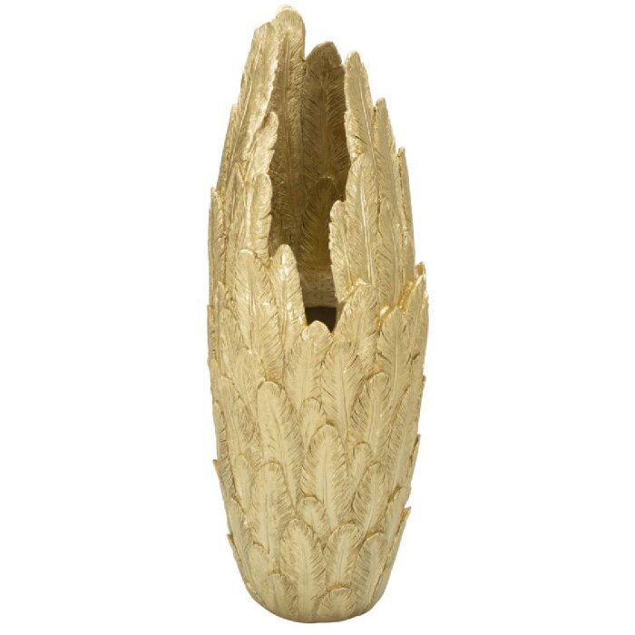 Mauro Ferretti Vase Plumes 34,5x34x91 cm doré