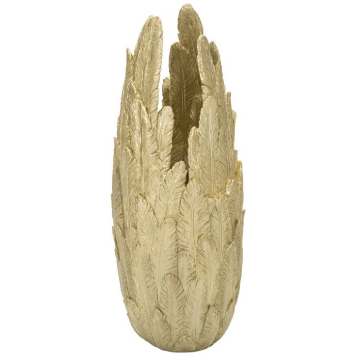Mauro Ferretti Vase Plumes 32x34x80 cm doré