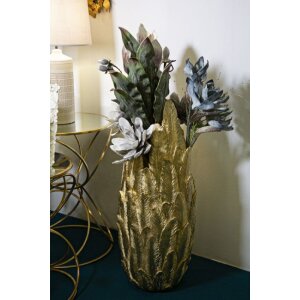 Mauro Ferretti Vase Plumes 32x34x80 cm doré