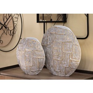 Mauro Ferretti Vase Eklipsen 48x13x44,5 cm or blanc