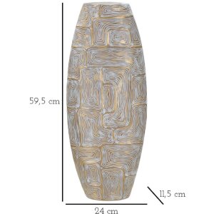 Mauro Ferretti Vase Eklips Tour 24x11,5x59,5 cm or blanc