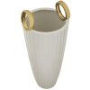 Mauro Ferretti Vase Shopping Ø 18x45 cm blanc or